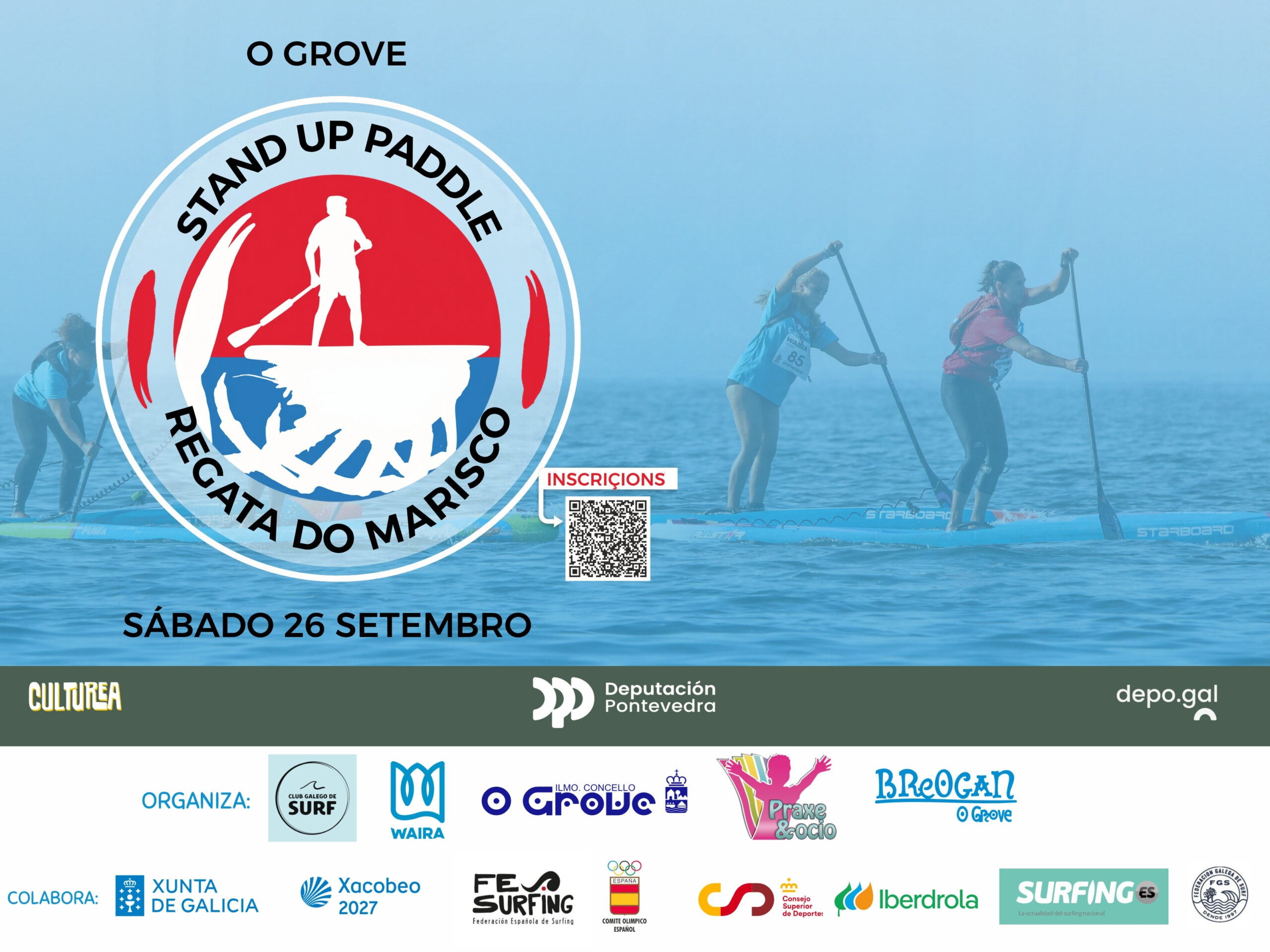 O GROVE ACOGERÁ EL CAMPEONATO DE ESPAÑA DE SUP RACE DE RESISTENCIA 2026 EL PRÓXIMO 26 DE SEPTIEMBRE